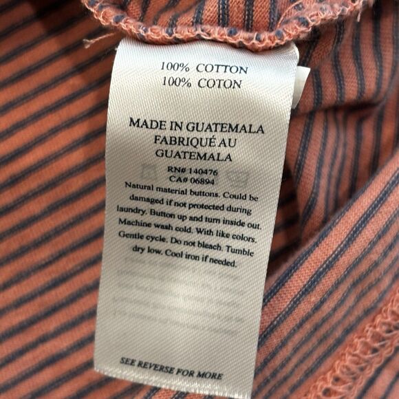 Faherty Polo Shirt Mens XL Pink Blue Striped Beach Preppy Cotton - Picture 7 of 8